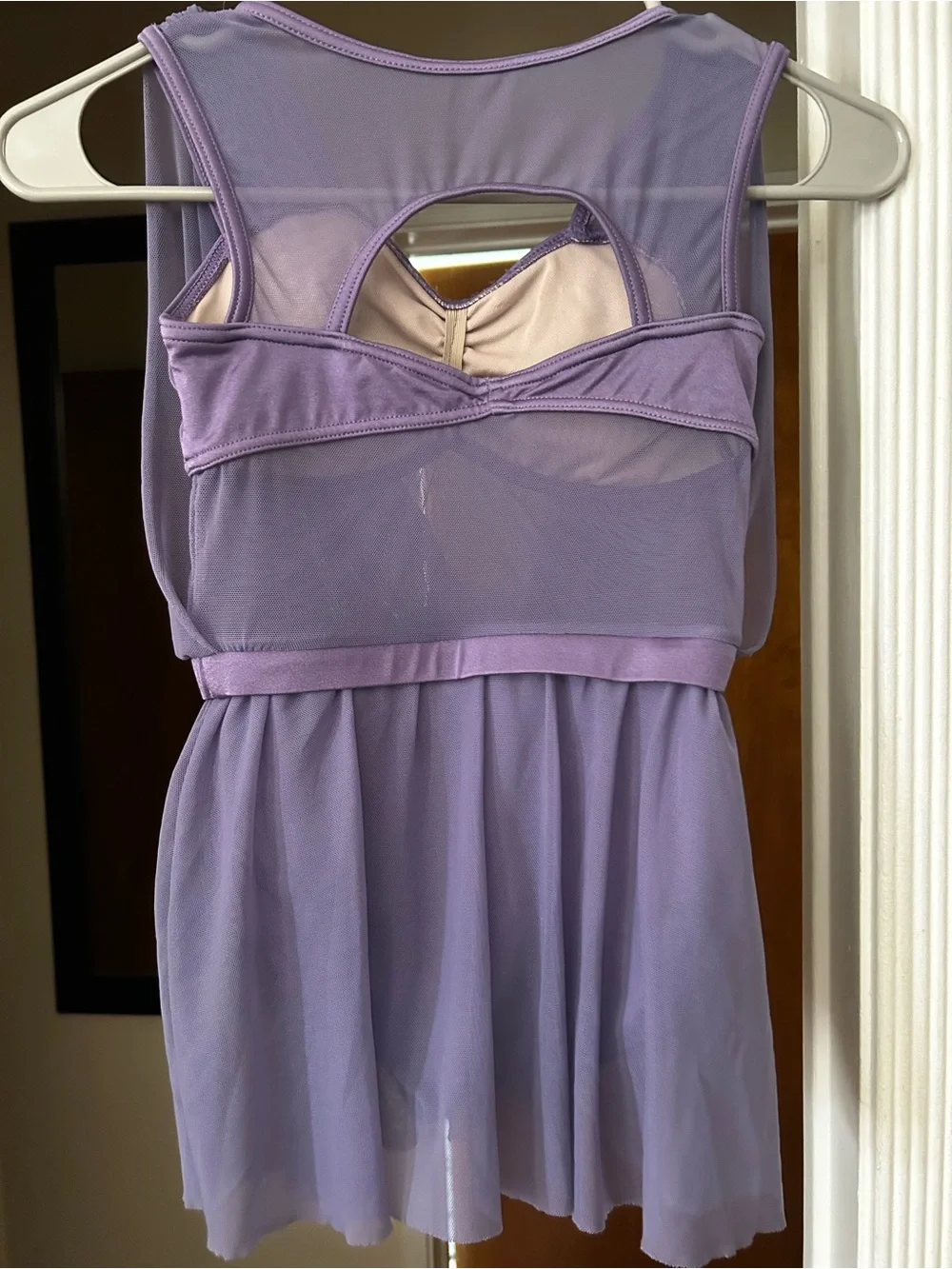 Weissman Lavender Lyrical/Contemporary Dress. Floral Appliqué. Size IC 7/8